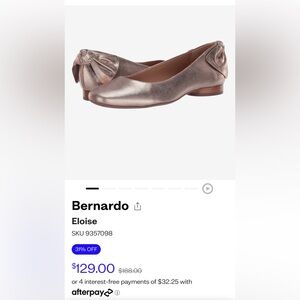 Bernardo Platinum Distressed Leather Eloise flats!